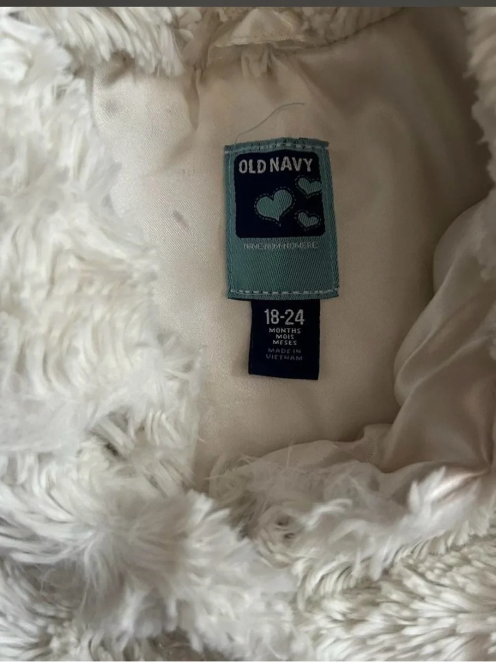 Old Navy white Faux Fur baby Jacket